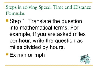 Time, distance formula | PPT