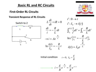 Time domain response in rc & rl circuits | PPTX