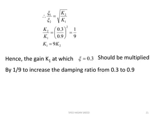 Time domain specifications of second order system | PDF