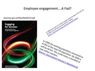 Employee engagement….A Fad?

www.bis.gov.uk/files/file52215.pdf
 