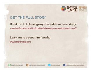 GET THE FULL STORY:
Read the full Hemingways Expeditions case study:
www.timeforcake.com/blog/post/website-design-case-study-part-1-of-6/



Learn more about timeforcake:
www.timeforcake.com
 