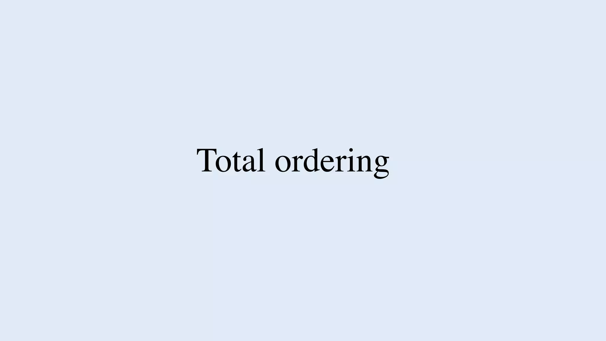 Total ordering
 
