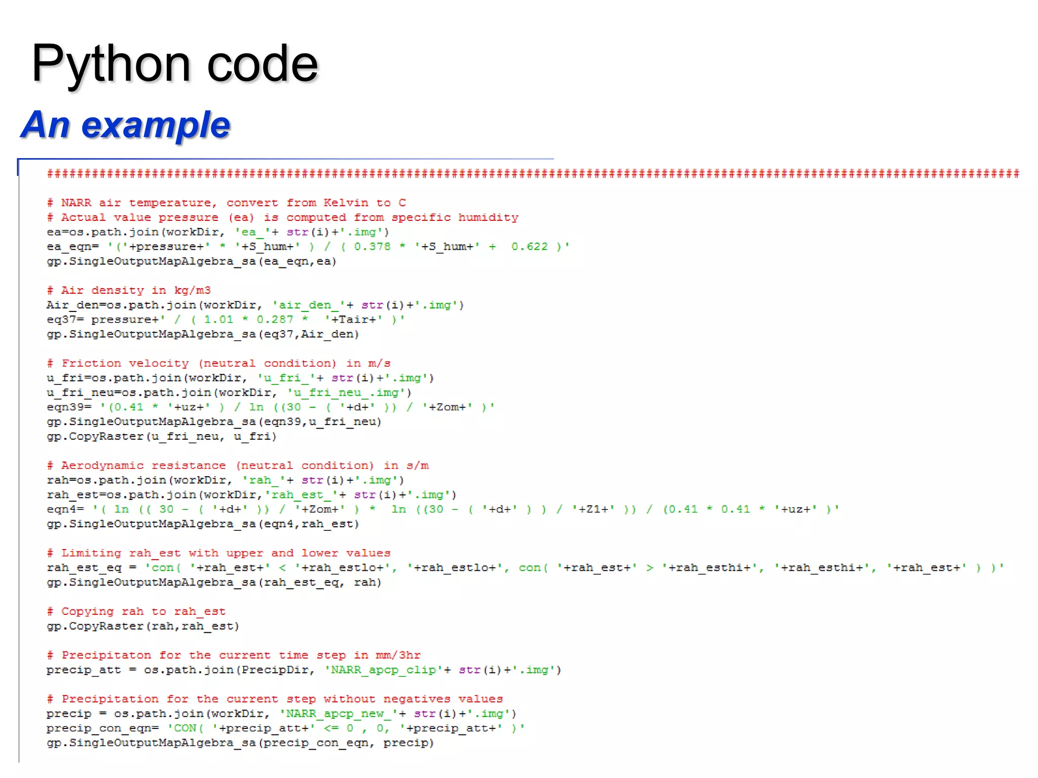 Python code
An example
 