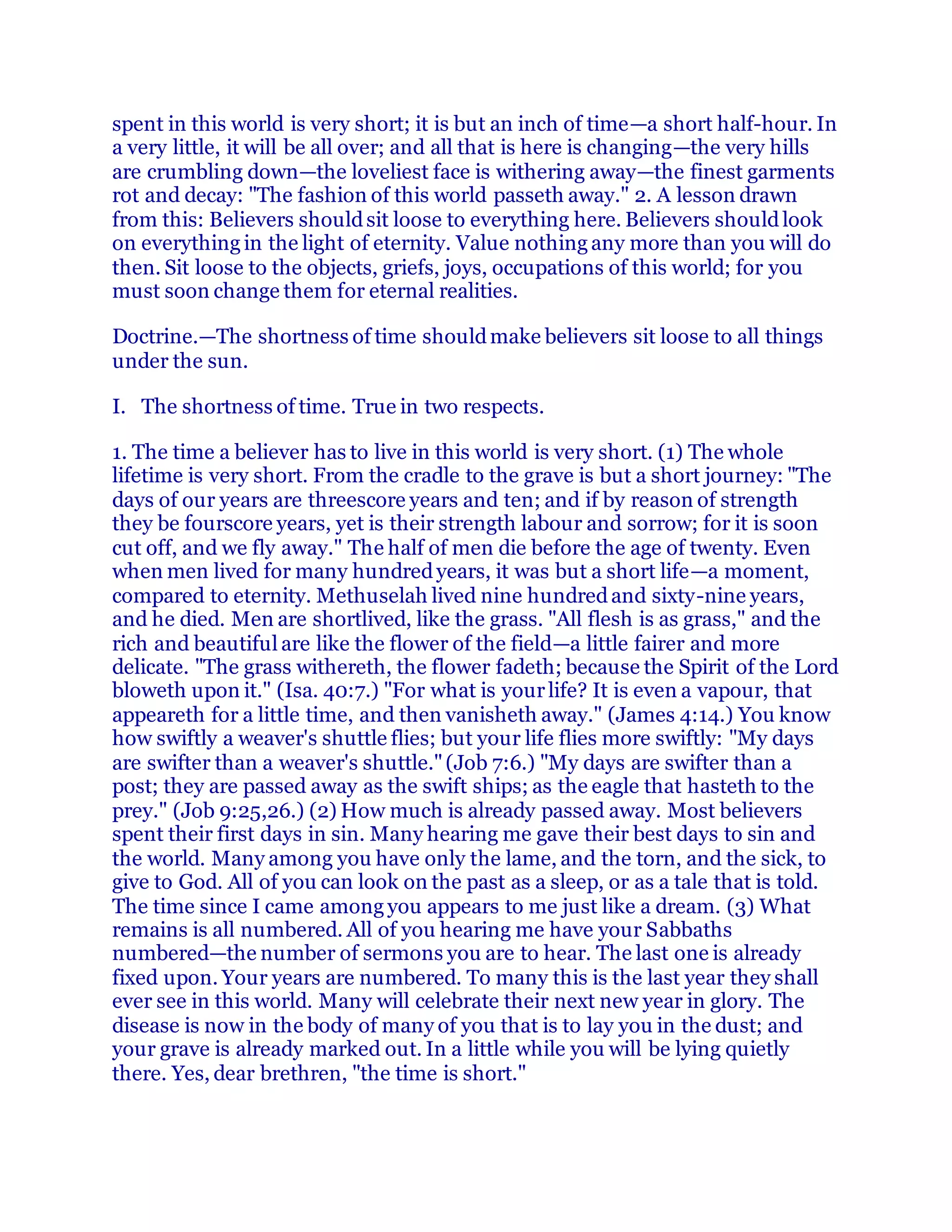 Time is short | DOCX