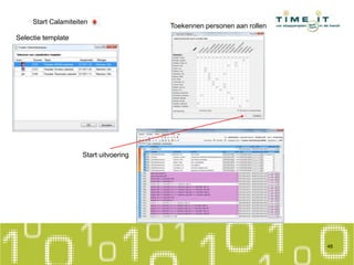 Start Calamiteiten
Selectie template
Toekennen personen aan rollen
Start uitvoering
48
 