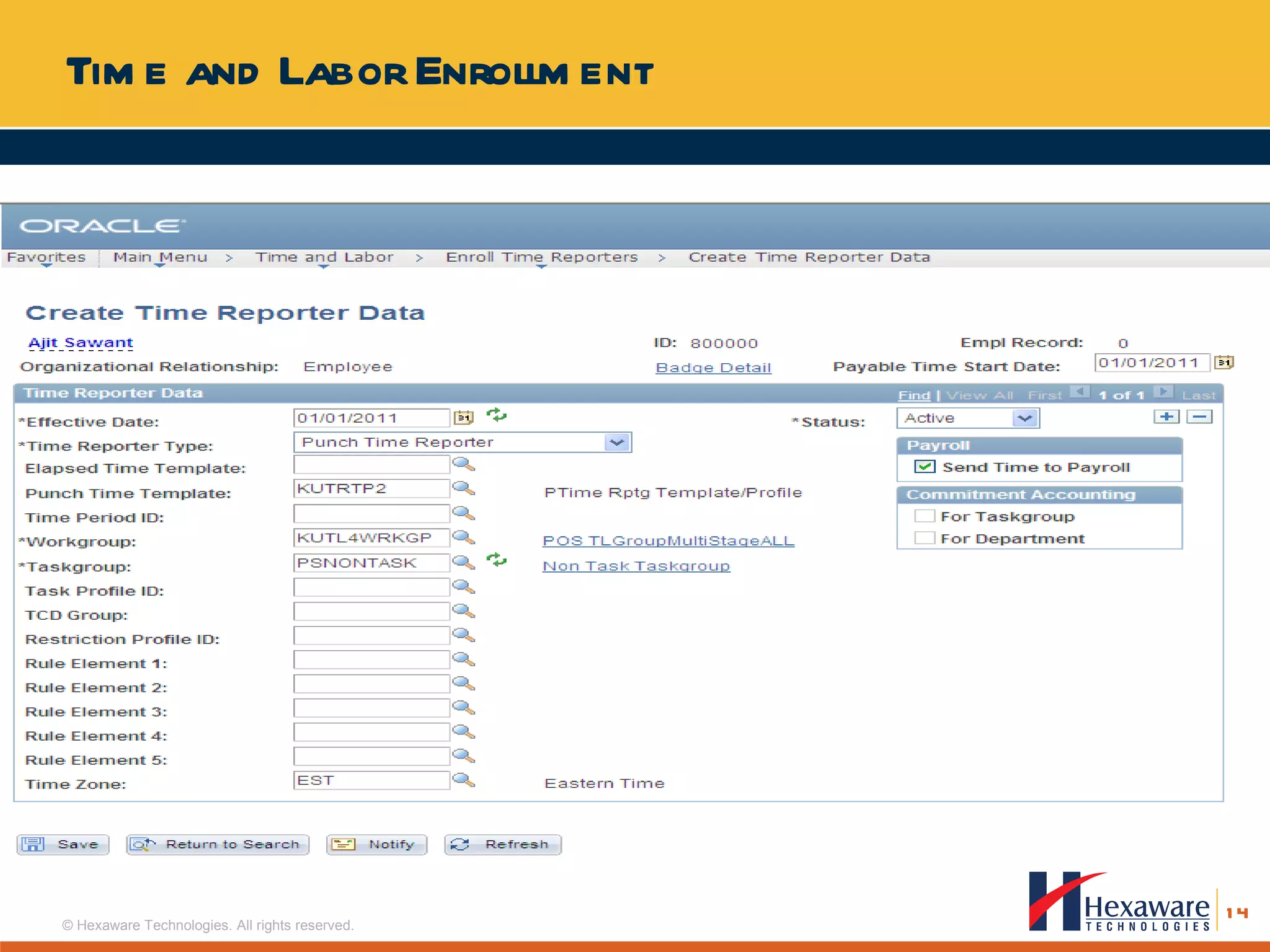 Time and Labor Enrollment 