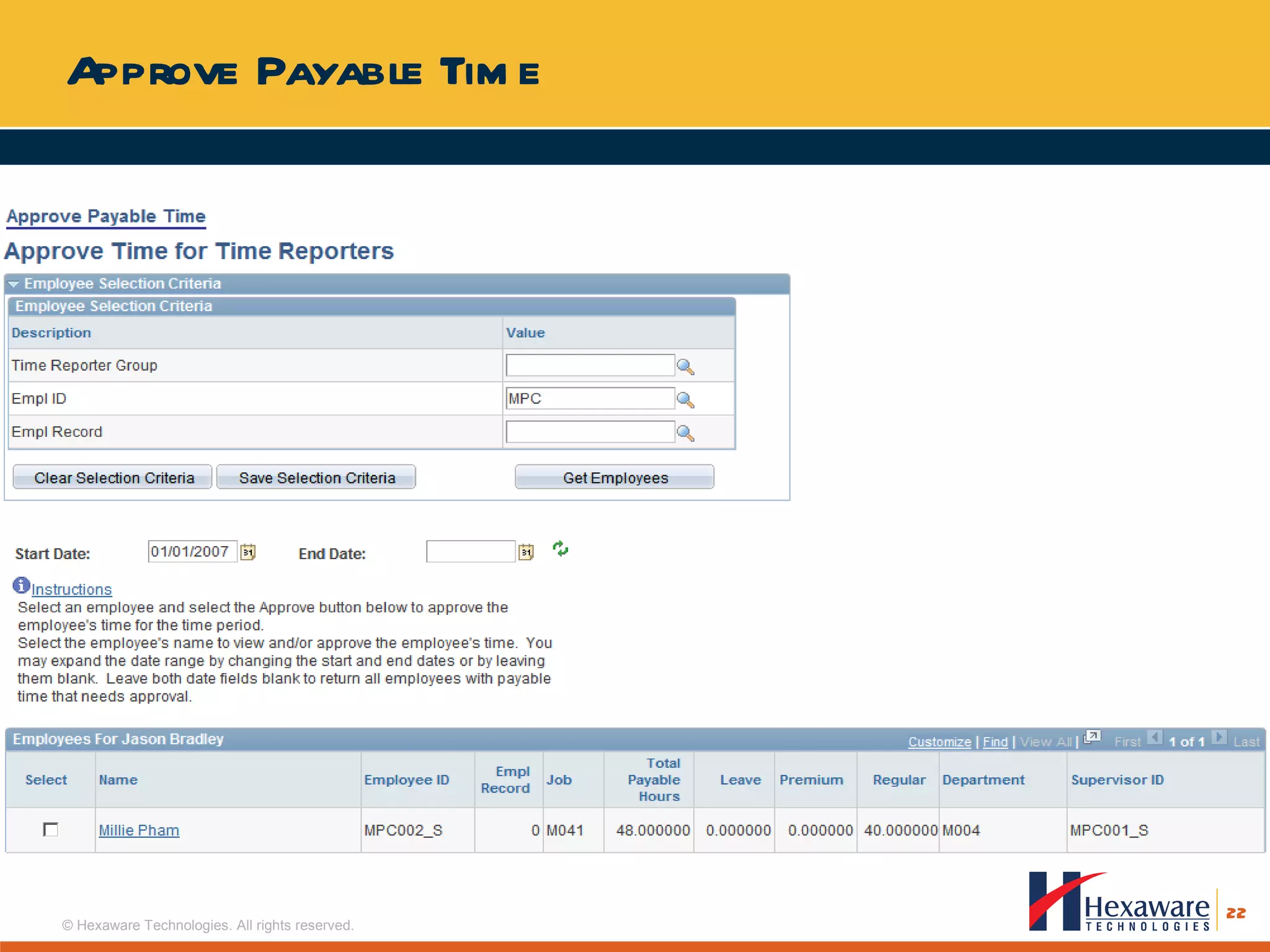 Approve Payable Time 