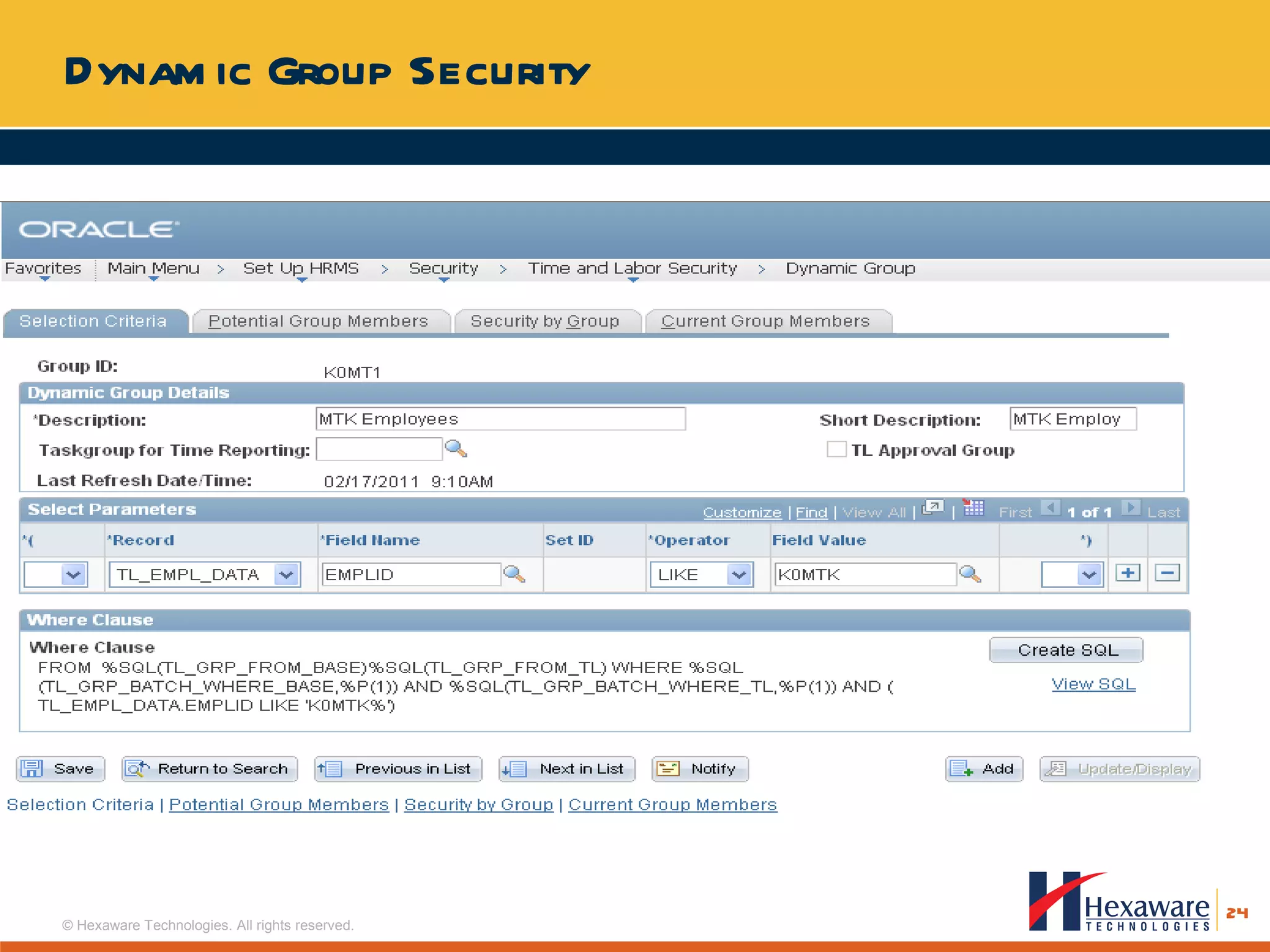 Dynamic Group Security 