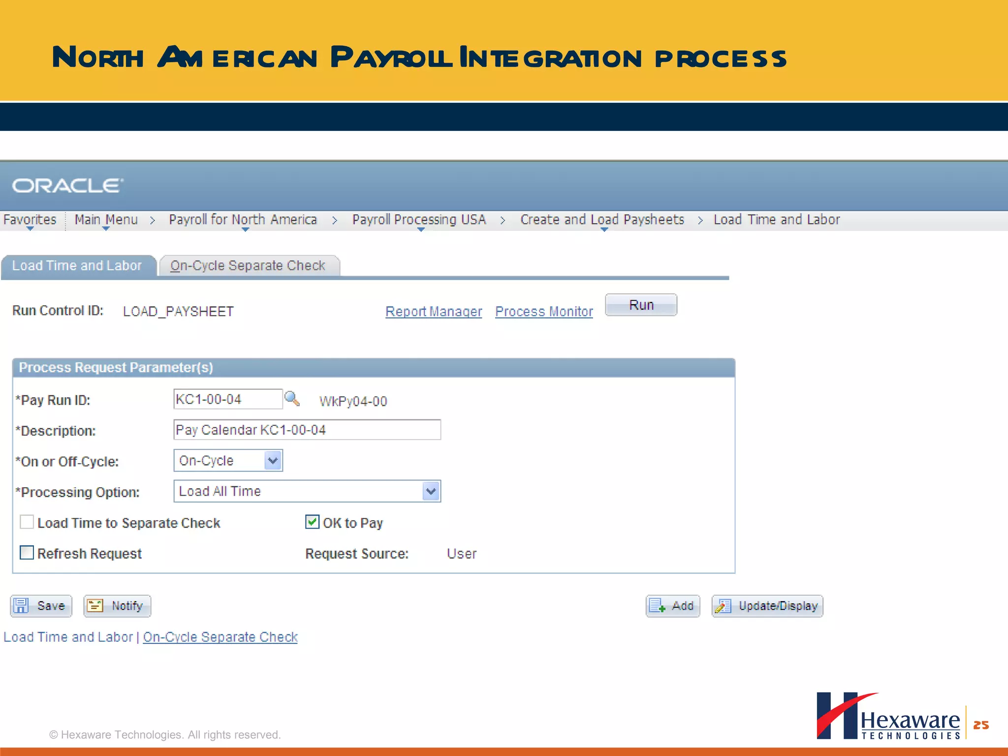 North American Payroll Integration process 