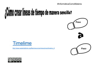 Paso
Paso
#InformáticaComoMateria
Timelime
http://www.readwritethink.org/files/resources/interactives/timeline_2/
 