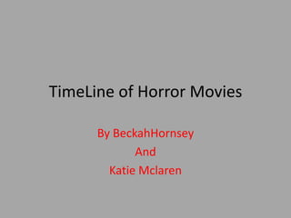 TimeLine of Horror Movies By BeckahHornsey And Katie Mclaren 
