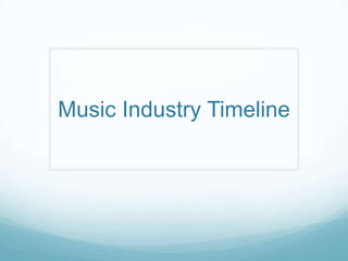 Music Industry Timeline

 