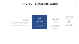 10
PROJECT TIMELINE SLIDE
Green marketing
consists of marketing
products.
Your Title
Your Title
Green marketing
consists of marketing
products.
Green marketing consists
of marketing products
and services based on.
Your Title
Your Title
Green marketing consists of marketing
products and services based on factors or
awareness. Companies involved in green
 