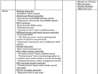 Beyonce Timeline 1981-present day | PPTX
