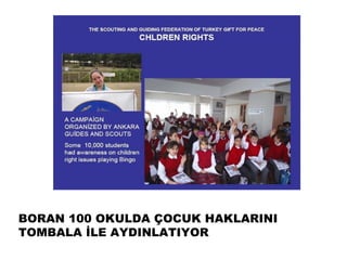 BORAN 100 OKULDA ÇOCUK HAKLARINI
TOMBALA İLE AYDINLATIYOR
 