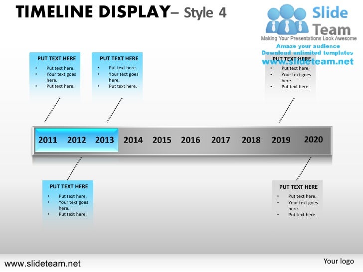 Time Line Display Design 4 Powerpoint Ppt Slides