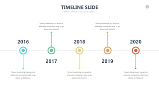 24
TIMELINE SLIDE
WRITE YOUR SUBTITLE HERE
2016
2017
2018
2019
2020
Green marketing is a practice
whereby companies seek to go
above and beyond.
Green marketing is a practice
whereby companies seek to go
above and beyond.
Green marketing is a practice
whereby companies seek to go
above and beyond.
Green marketing is a practice
whereby companies seek to go
above and beyond.
Green marketing is a practice
whereby companies seek to go
above and beyond.
 