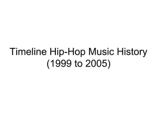 Timeline Hip-Hop Music History
(1999 to 2005)
 