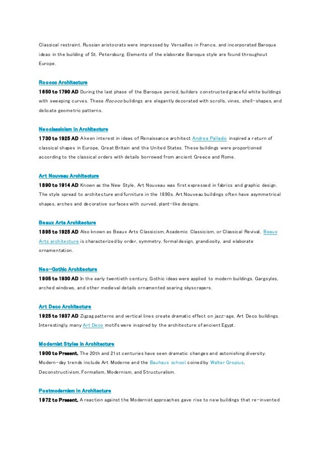 Modern Architecture Timeline timeline of architecture Modern Architecture Timeline timeline of architecture