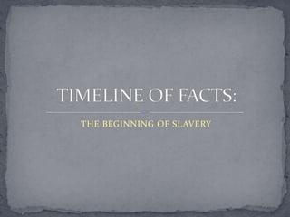 THE BEGINNING OF SLAVERY
 