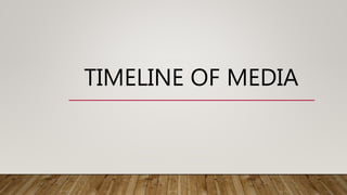 TIMELINE OF MEDIA
 