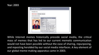 Timeline of Media Memes | PPTX