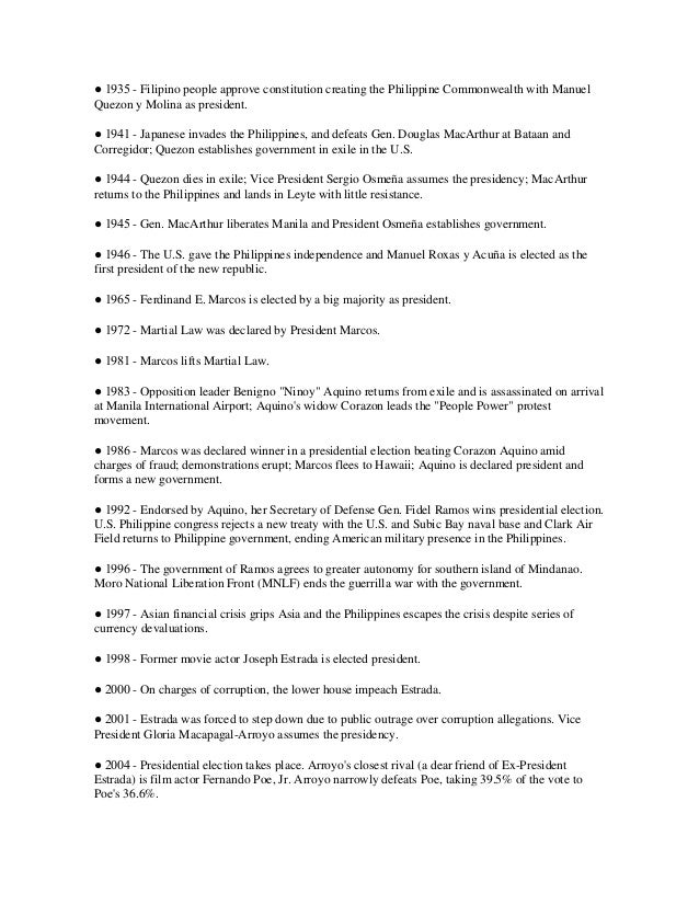 Timeline of philippine history