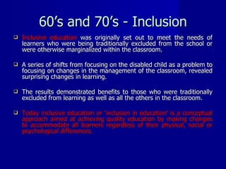 Timeline Of Relevant Events In Special Education Myrnas Version | PPT