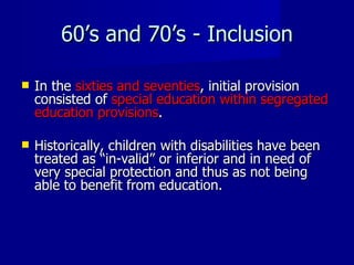 Timeline Of Relevant Events In Special Education Myrnas Version | PPT