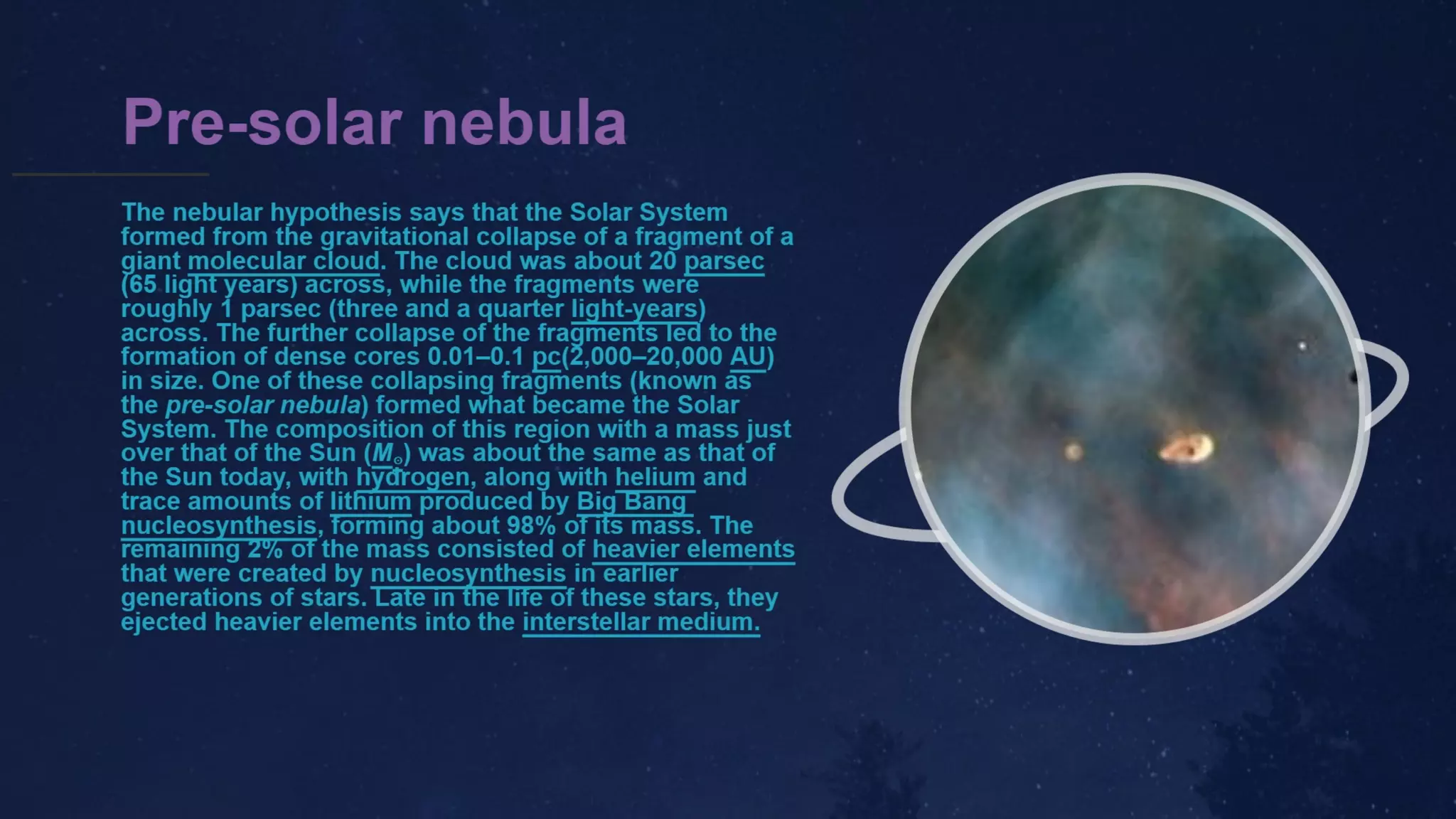 Timeline of solar system