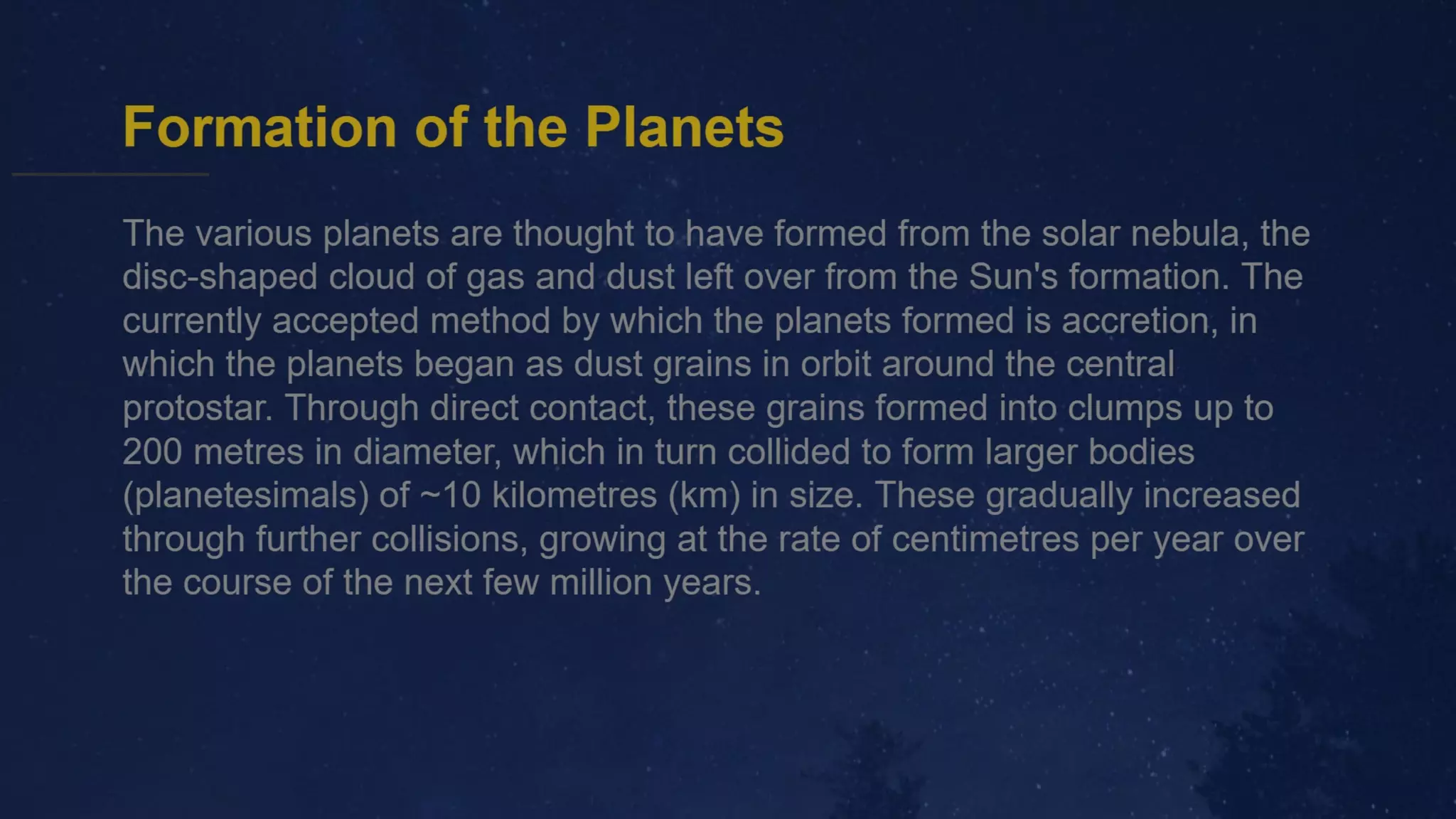 Timeline of solar system