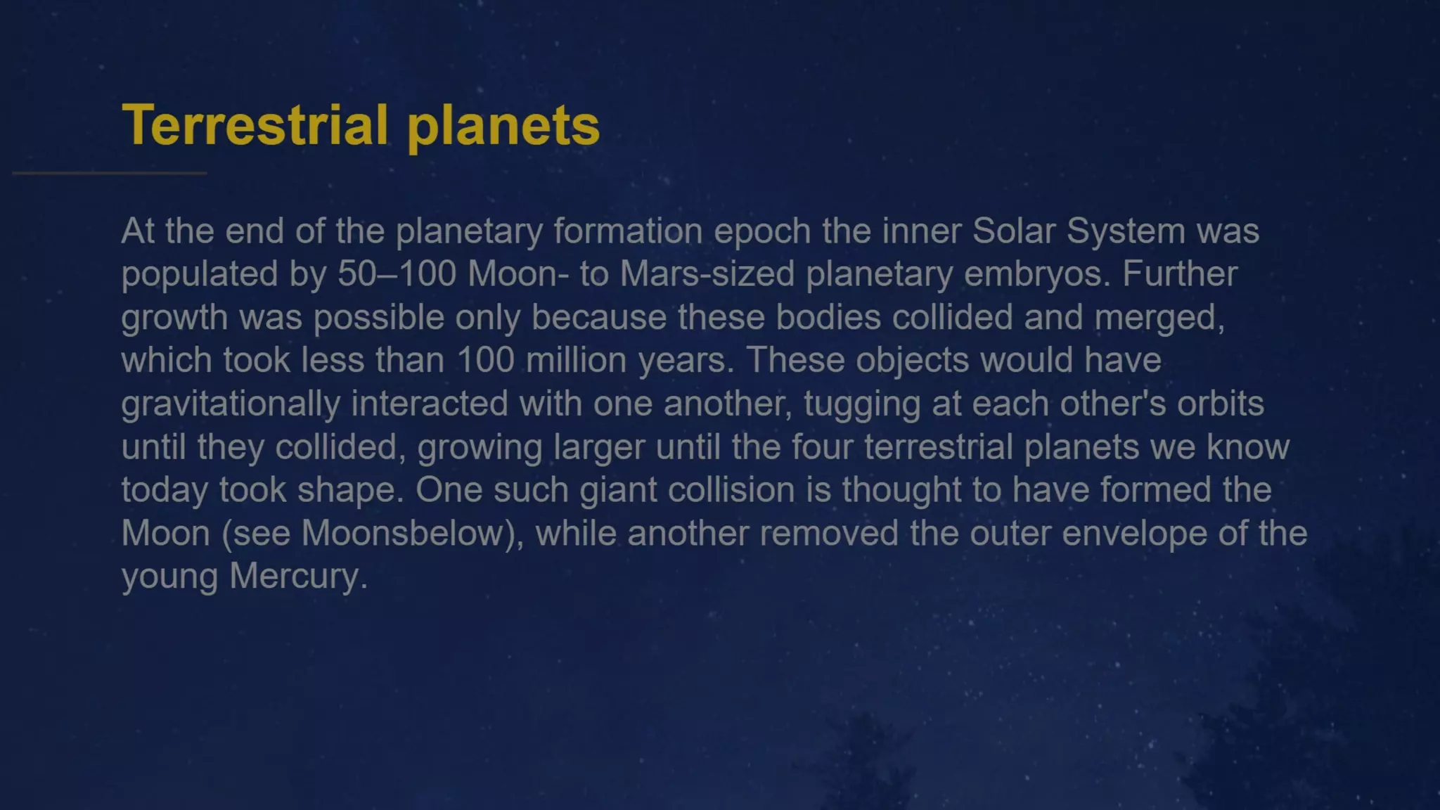 Timeline of solar system