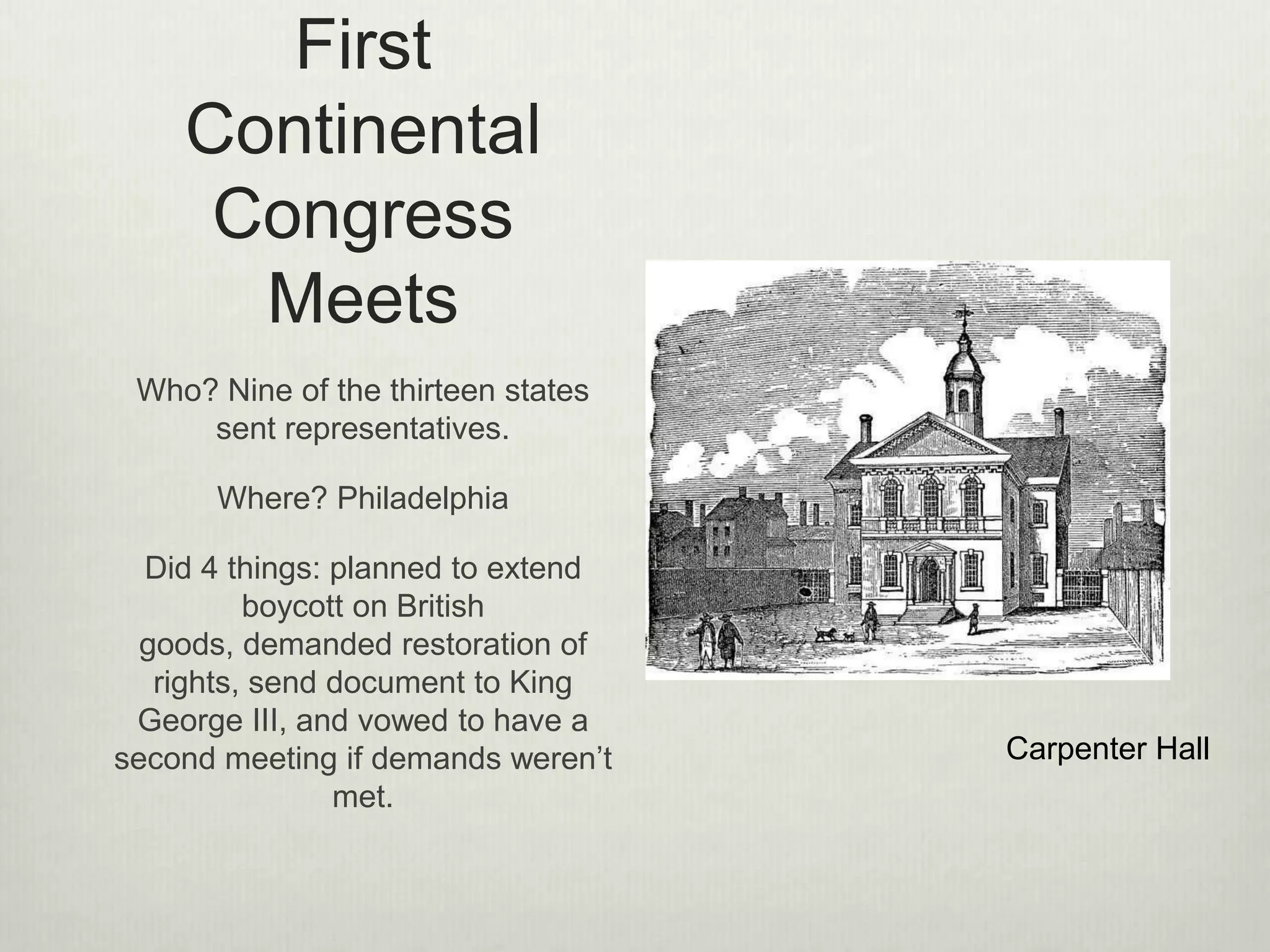 Townshend
Acts
What was taxed? Tea, glass, lead,
paper, paint
Colonial Reaction: They revolted
and became enraged. They formed
well organized resistances.
Lord Charles Townshend
15
 