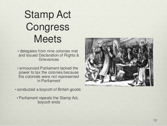 pre revolution timeline period 1 stamp act effects