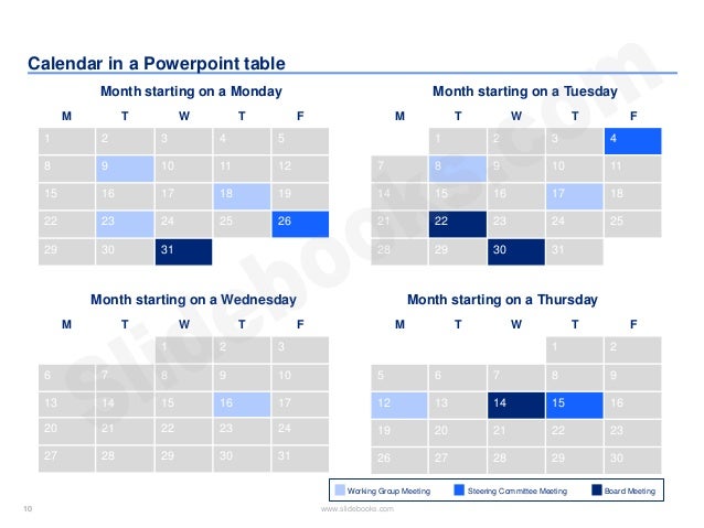 powerpoint calendar timeline