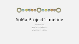 SoMa Project Timeline
Irina Grosu
Ana-Teodora Petrea
WADE 2013 – 2014

 