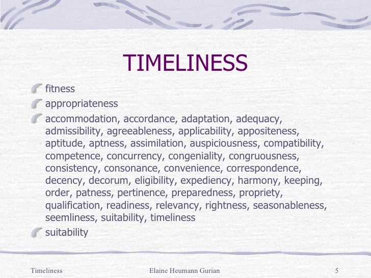 timeliness