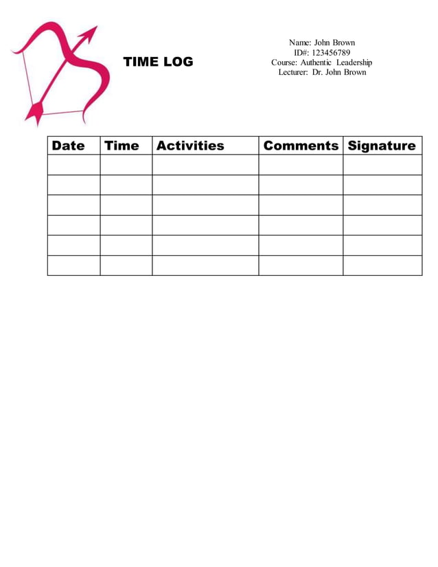 Time Log Sample