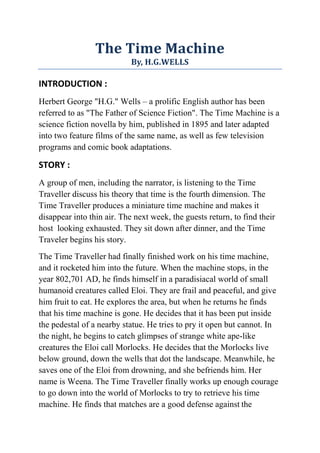Time machine short story discount