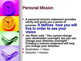Jim Rohn Mission Statement Time Managemenet | PPT