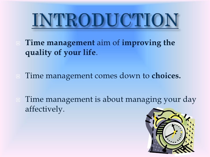time management introduction thesis