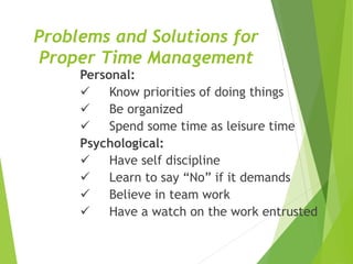 Solution For Time Time management 1 - copy | PPT