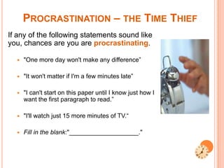 Time Procrasting Time management | PPTX