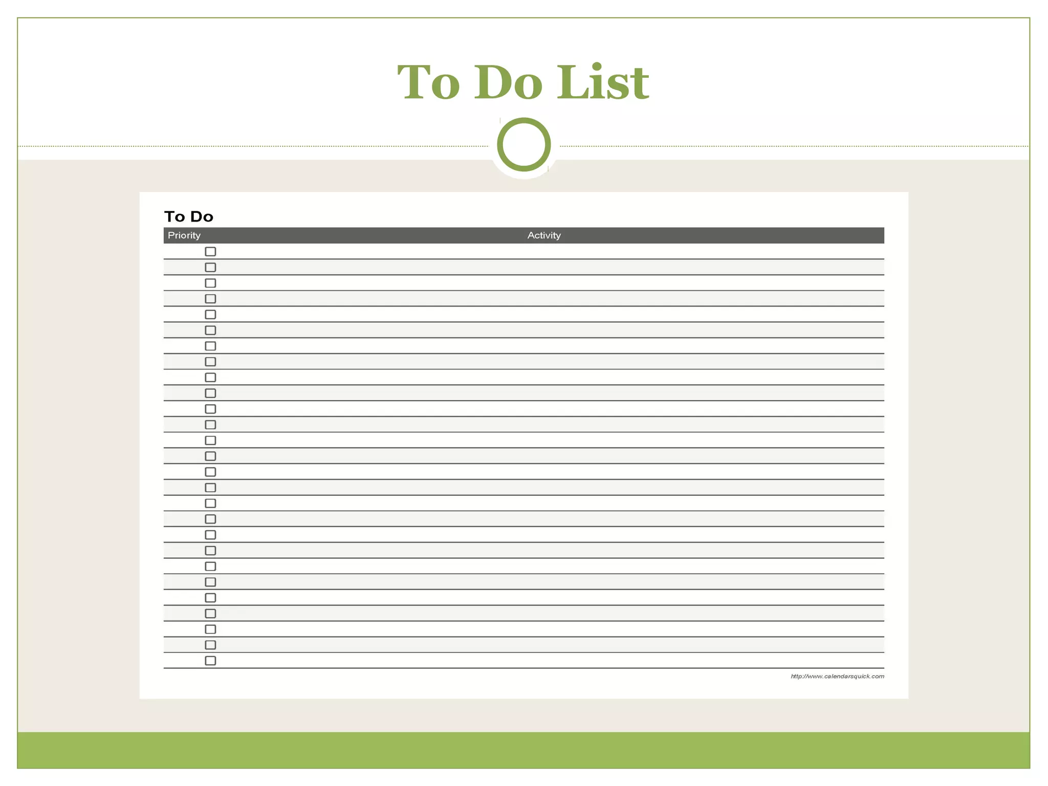 To Do List
 