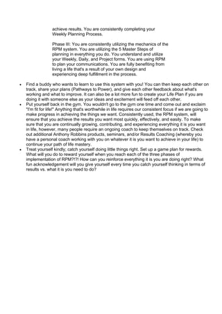 Tony Robbins Worksheet.pdf Time Management - Anthony Robbins - Rapid Planning Method | PDF