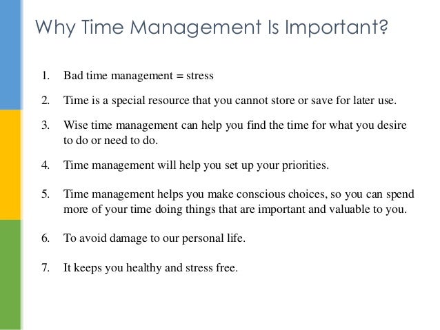 Why Time Management Important