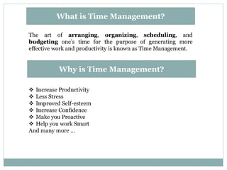 Lecture On Time Management Time management Short Presentation | PPTX