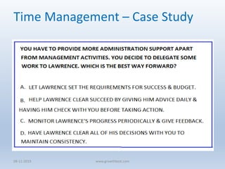 Time Management – Case Study
08-11-2019 www.growthbest.com
 