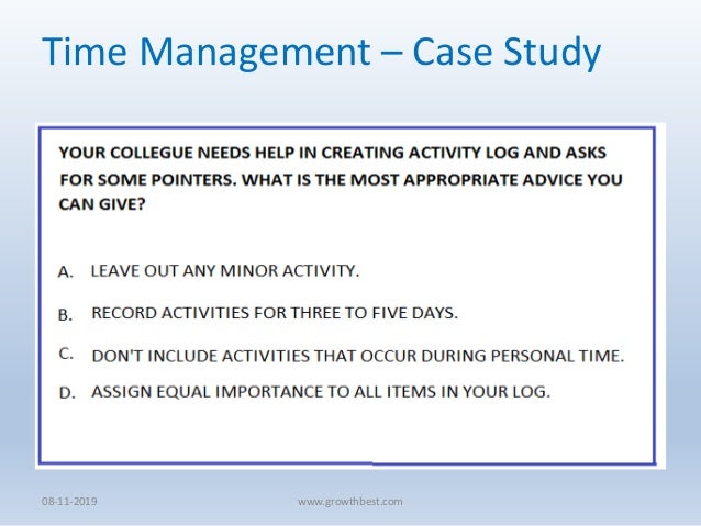 time management case study activity