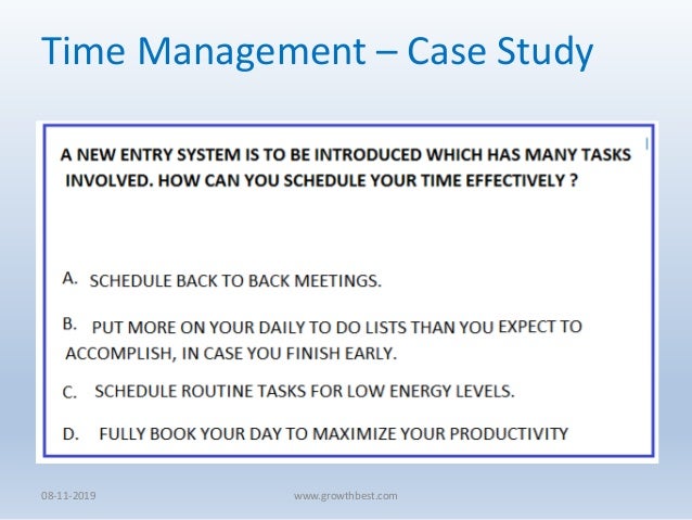 time management case study with solution